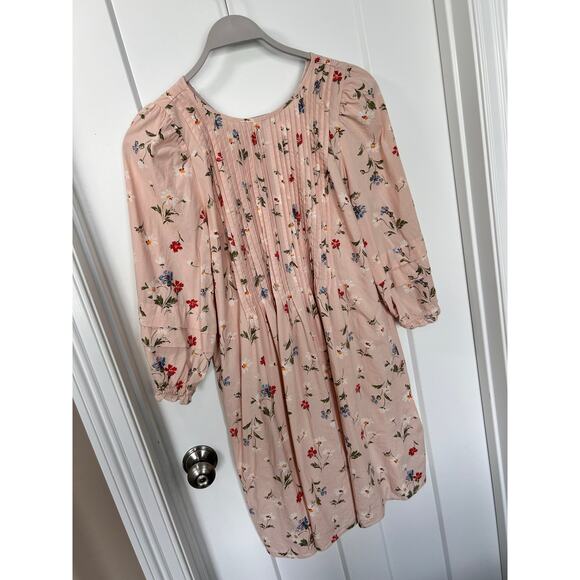 Madewell‎ Women's Pintuck Puff-Sleeve Mini Dress in Seaside Floral Pink Size sm - Picture 10 of 15